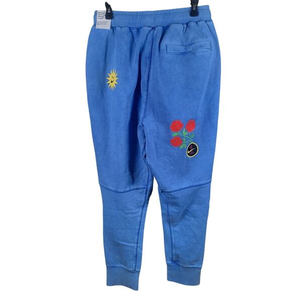 NEW NIKE HAVE A NIKE DAY FLAMES SWEATPANTS JOGGERS FLEECE BLUE MSRP $110 - S - Picture 2 of 5